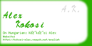 alex kokosi business card